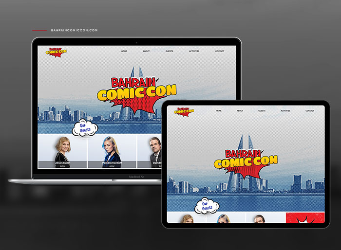 Website designed for Bahrain Comic Con